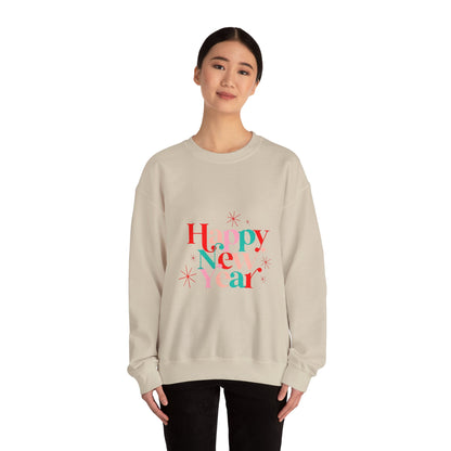 New Year Crewneck Sweatshirt — "Happy New Year" Festive Holiday Sweatshirt