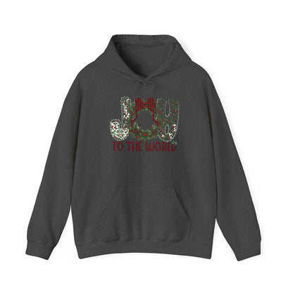 Joy to the World Hoodie — Festive Christmas Wreath Sweatshirt
