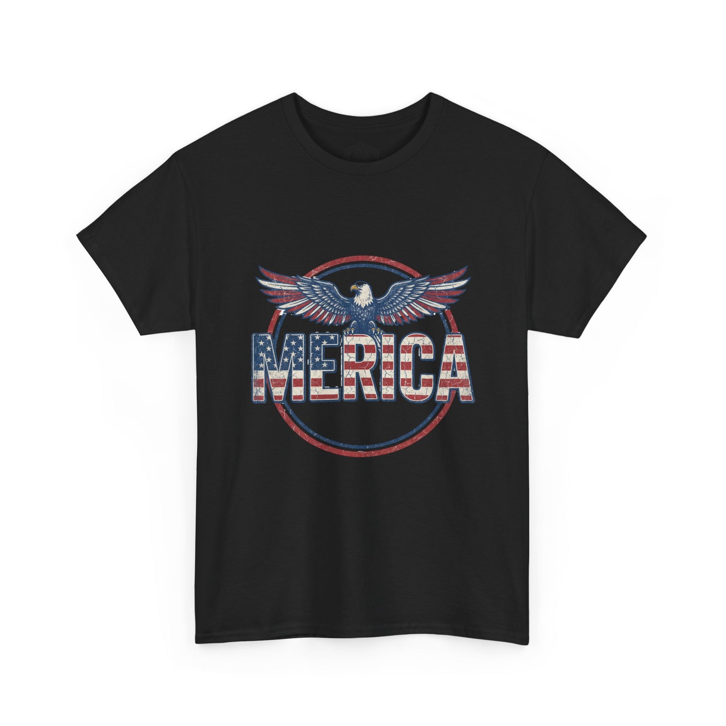 'Merica Eagle T‑Shirt — Vintage American Flag Patriotic Tee for 4th of July