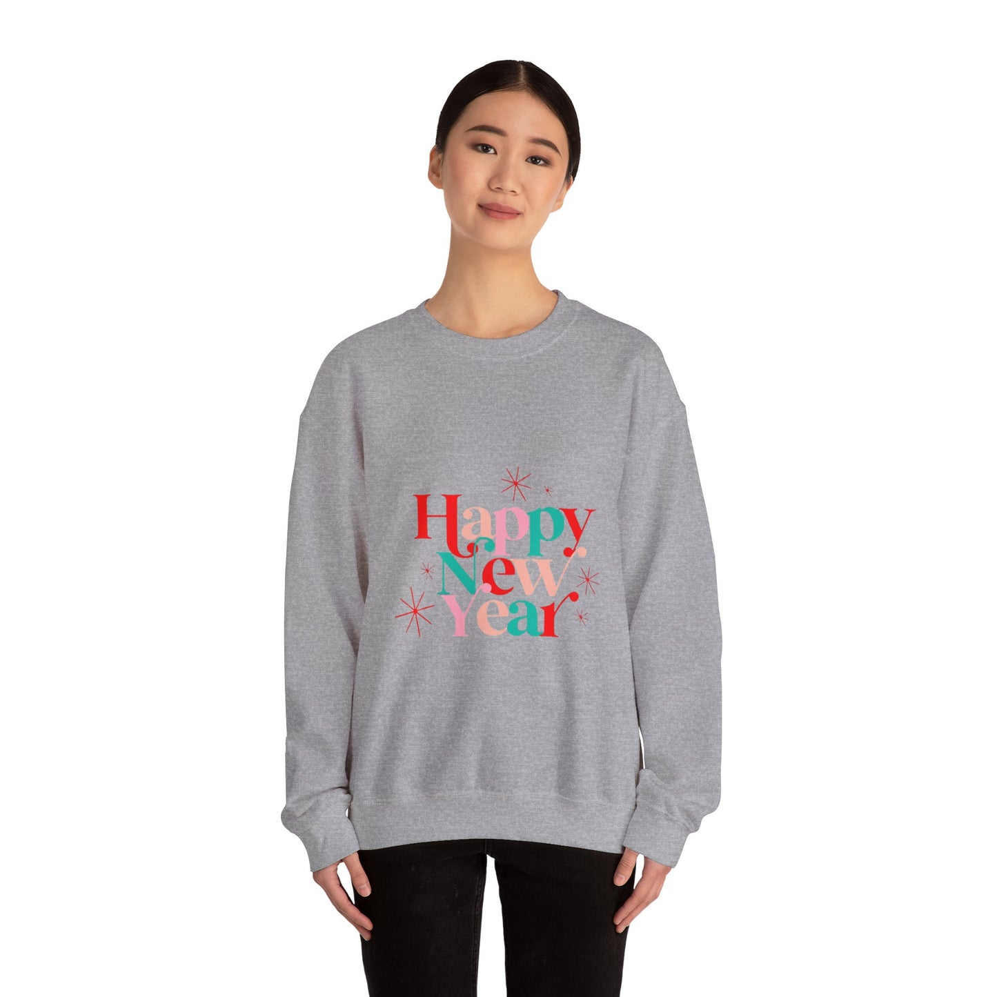 New Year Crewneck Sweatshirt — "Happy New Year" Festive Holiday Sweatshirt