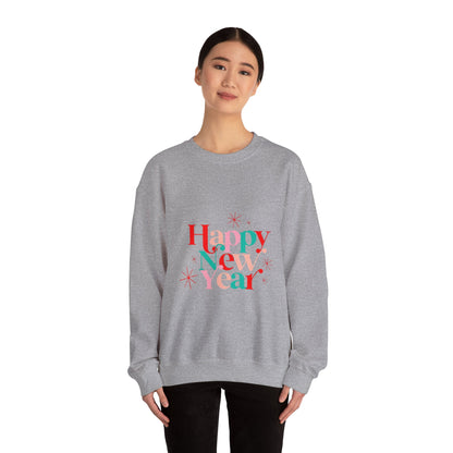 New Year Crewneck Sweatshirt — "Happy New Year" Festive Holiday Sweatshirt