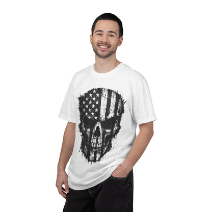 American Flag Skull T-Shirt — Distressed Patriotic Skull Tee