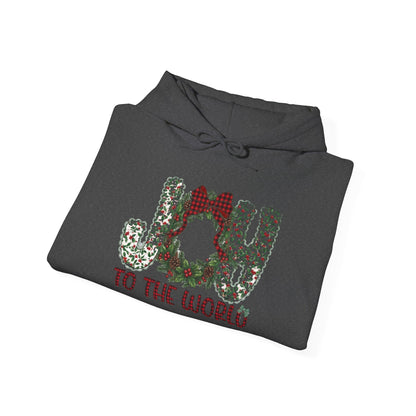 Joy to the World Hoodie — Festive Christmas Wreath Sweatshirt