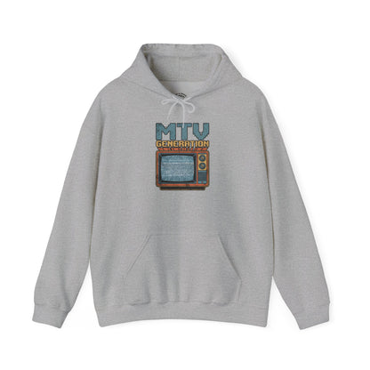 Retro TV 'MTV Generation' Hoodie – Vintage 80s Nostalgia Pullover