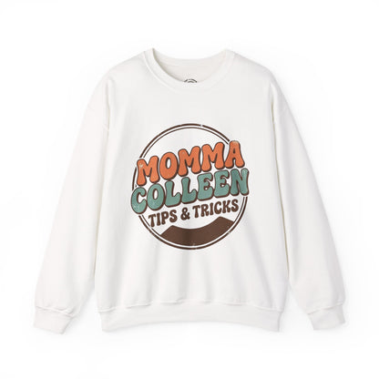 Momma Colleen Tips & Tricks Sweatshirt — Retro Cozy Crewneck for Moms