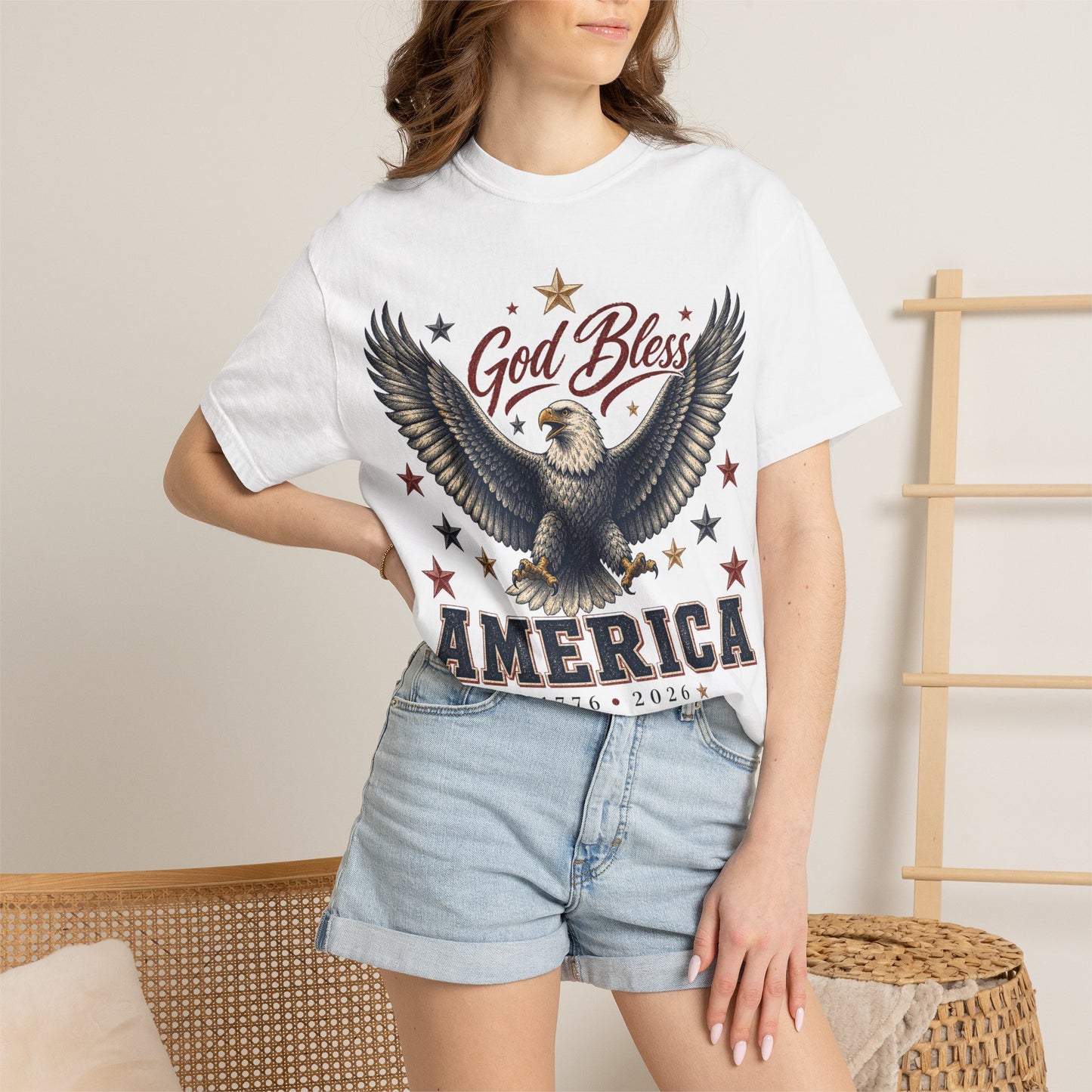 God Bless America Eagle T-Shirt — Patriotic 1776-2024 Independence Day Tee