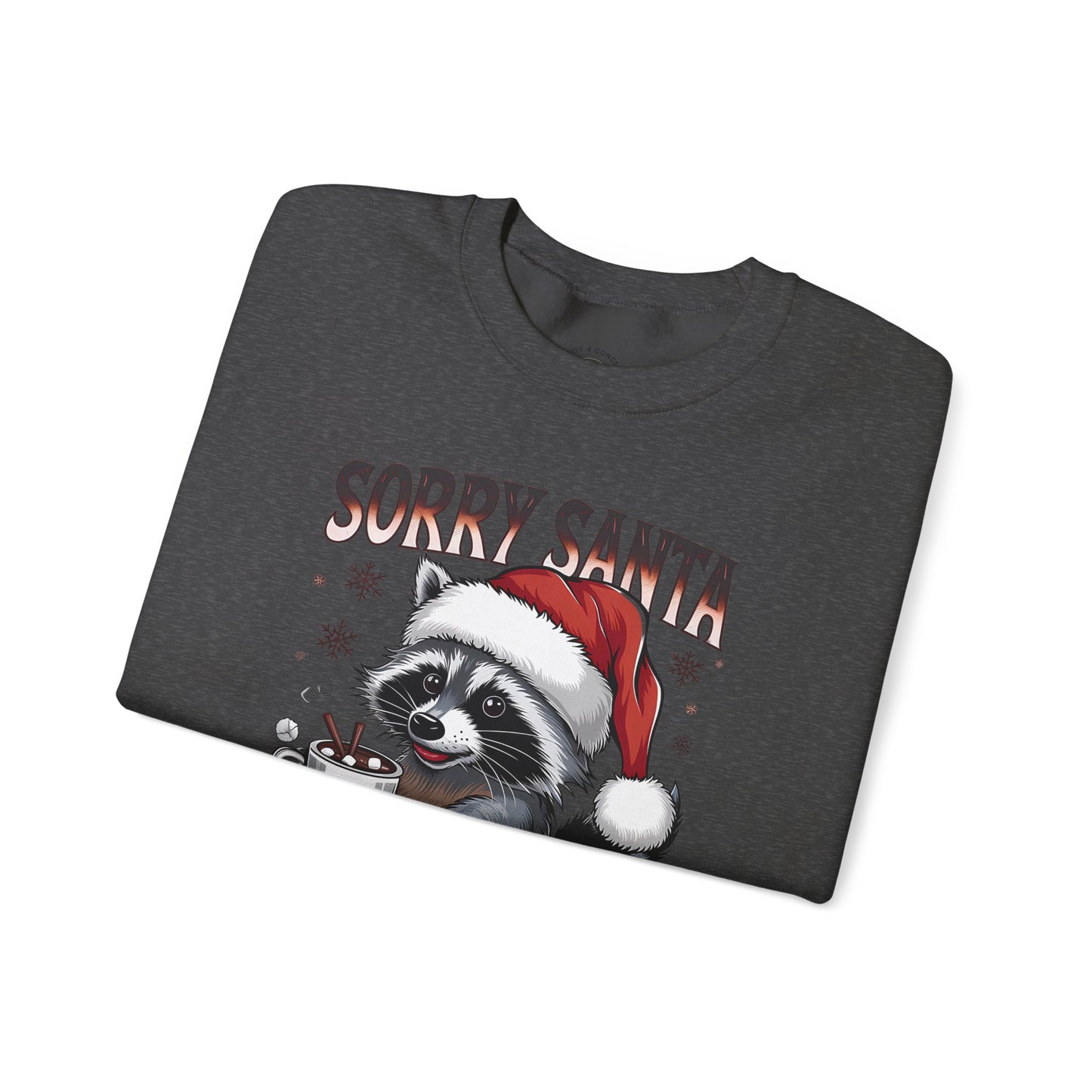 Raccoon Christmas Sweatshirt - "Sorry Santa I've Been Feral" Holiday Crewneck