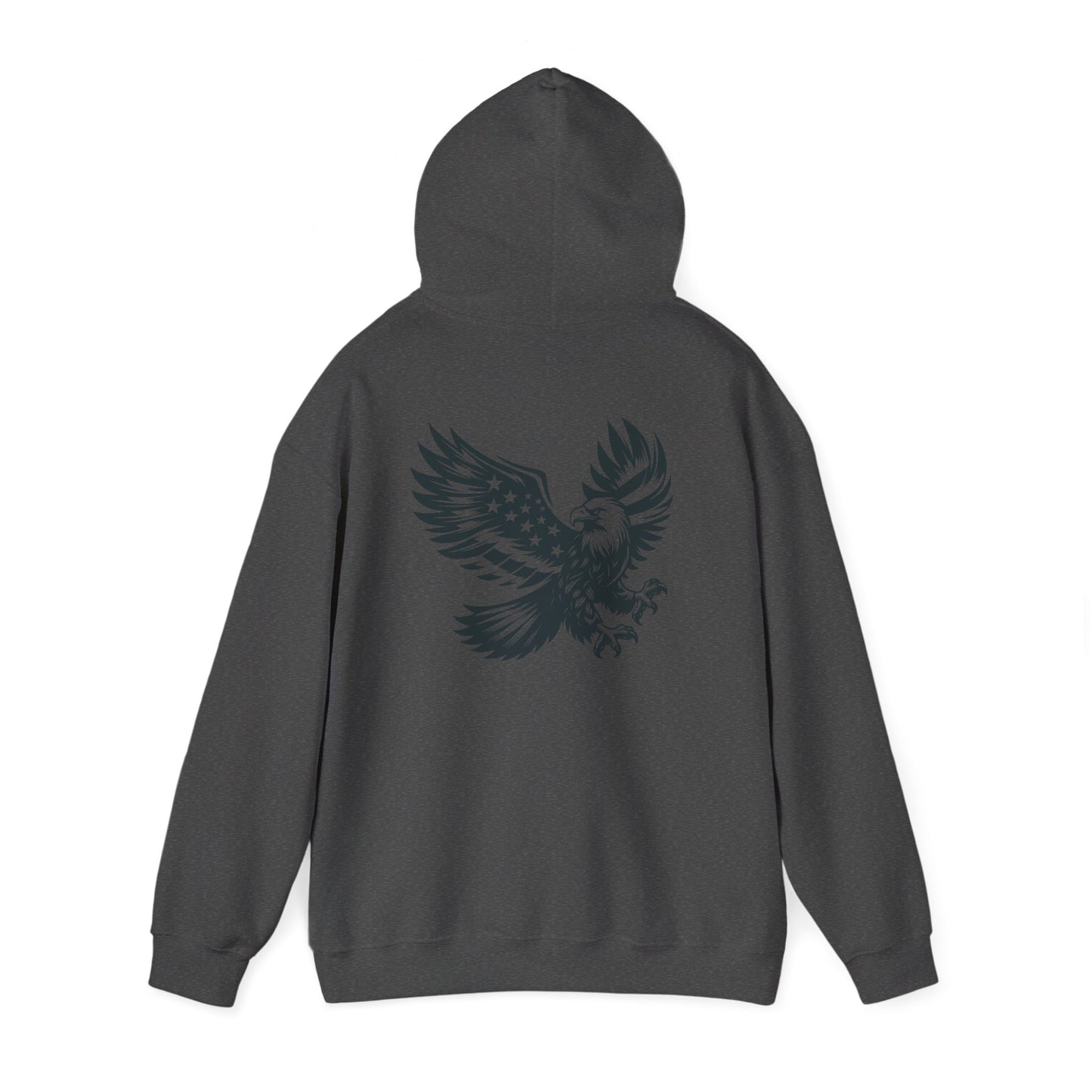 Eagle with American Flag Wings Hoodie — Patriotic Bald Eagle Back Graphic