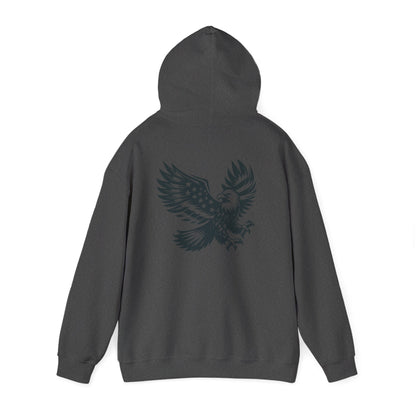 Eagle with American Flag Wings Hoodie — Patriotic Bald Eagle Back Graphic