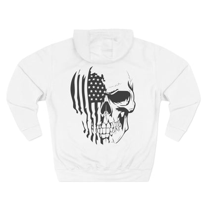 American Flag Skull Hoodie – Patriotic Grunge Fleece Pullover