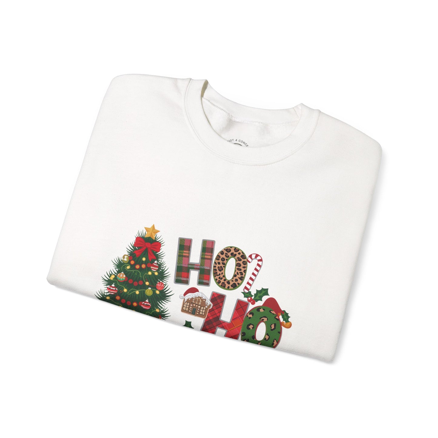 Ho Ho Ho Christmas Sweatshirt – Festive Tree & Gifts Holiday Crewneck