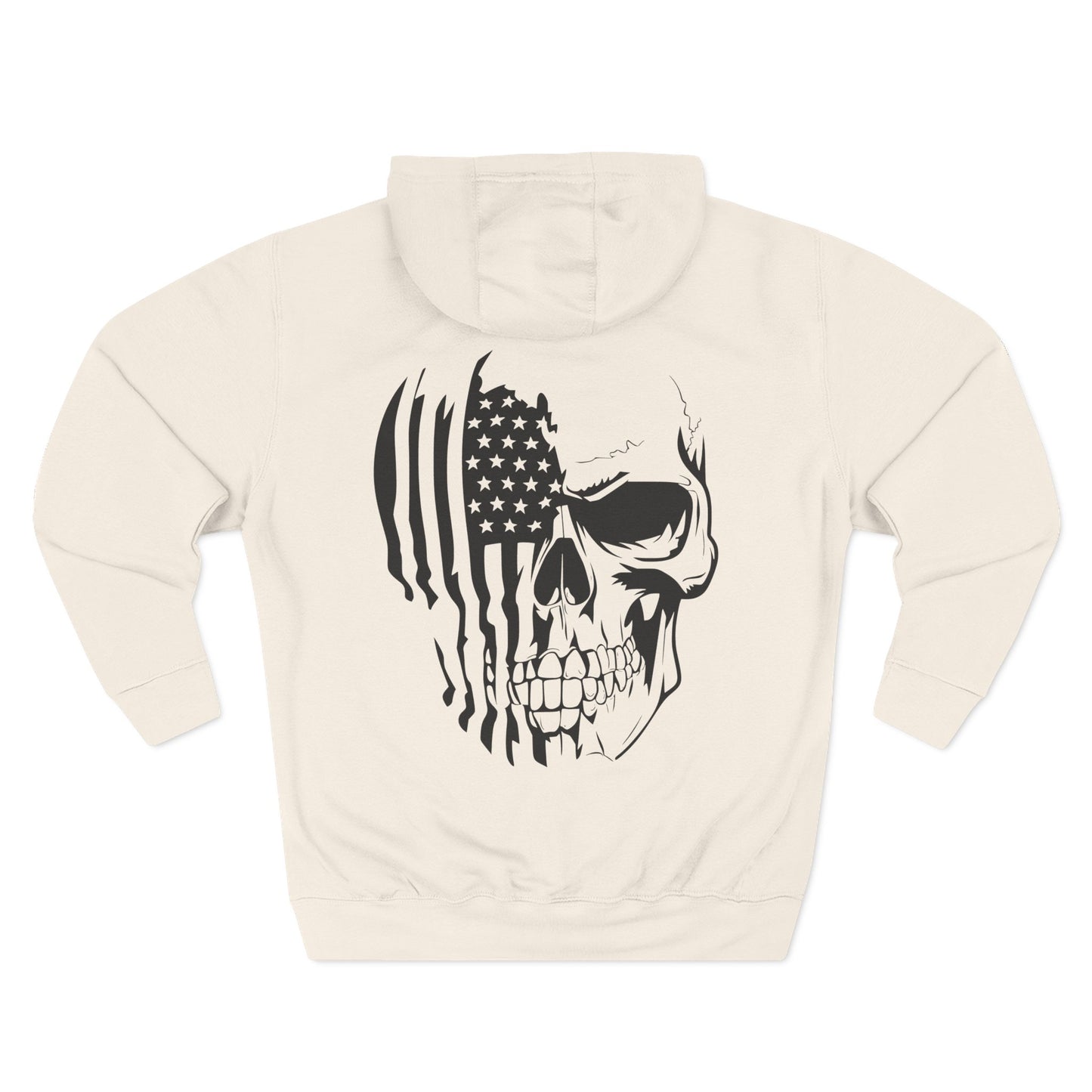 American Flag Skull Hoodie – Patriotic Grunge Fleece Pullover