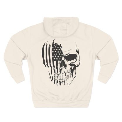 American Flag Skull Hoodie – Patriotic Grunge Fleece Pullover