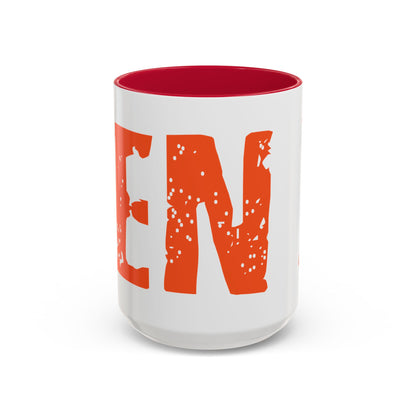 Mug — Bold Distressed Orange Text Coffee Cup (11oz/15oz)