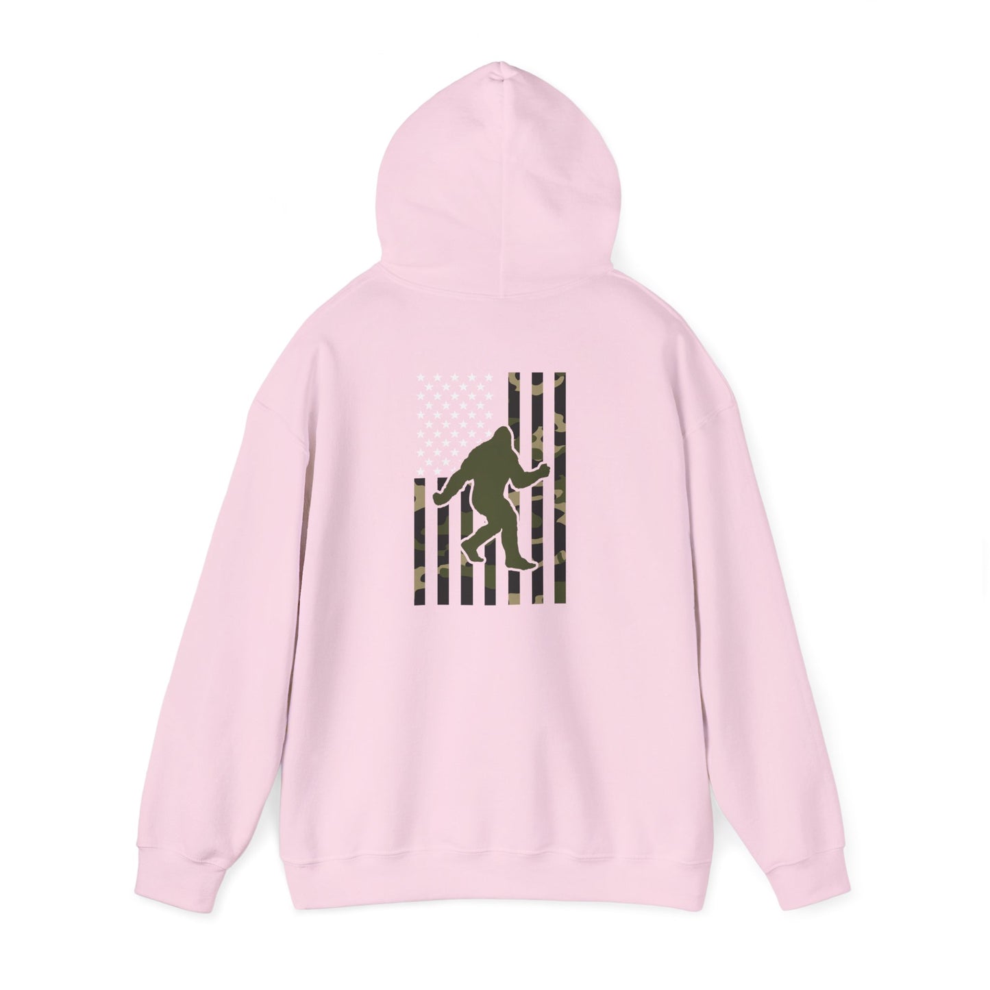 Bigfoot Camo Flag Hoodie – Sasquatch Hunting Outdoor Pullover