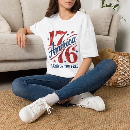 1776 America T‑Shirt — Land of the Free Patriotic Fourth of July Tee