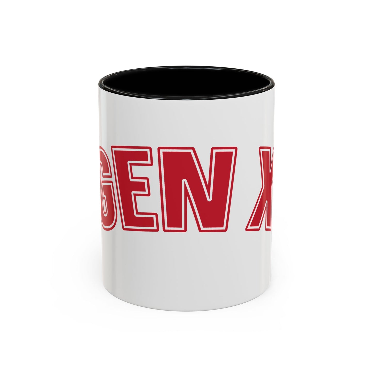 Gen X Coffee Mug — Retro Bold Red Accent Mug (11/15oz)