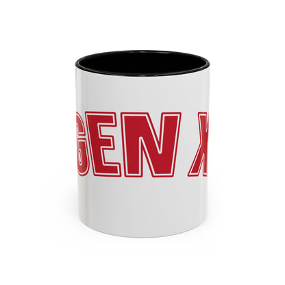 Gen X Coffee Mug — Retro Bold Red Accent Mug (11/15oz)