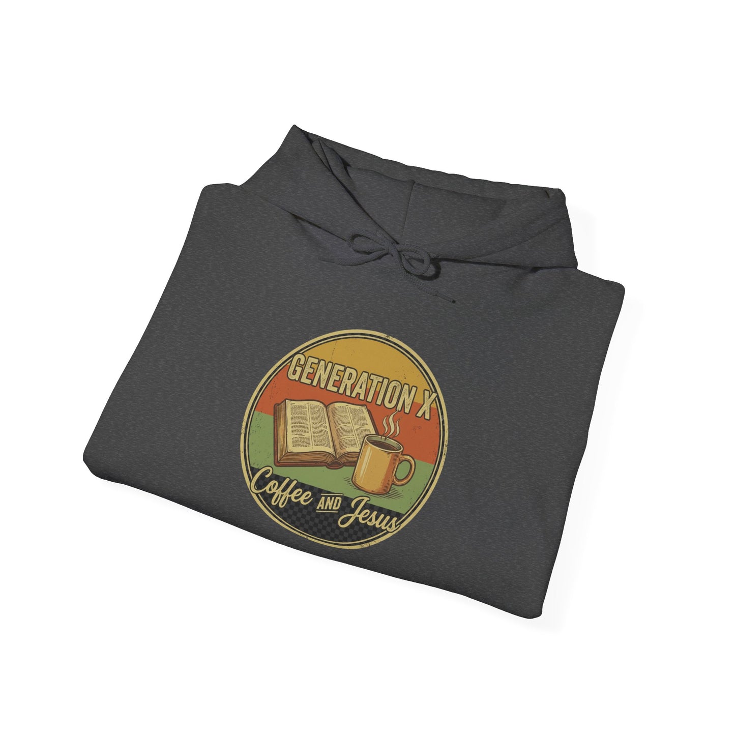 Generation X Coffee & Vinyl Hoodie — Retro Music Lover Pullover