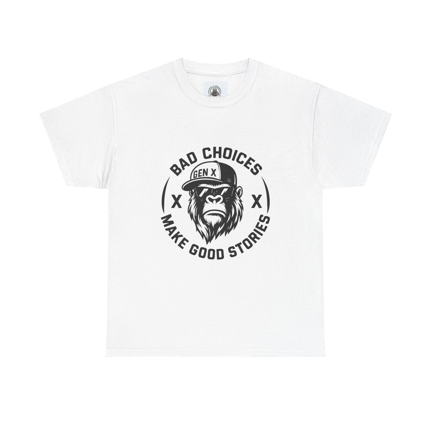Gen X Bad Choices Tee, Unisex Heavy Cotton Shirt, Funny Gift for Millennials, Casual Wear, Storyteller T-Shirt