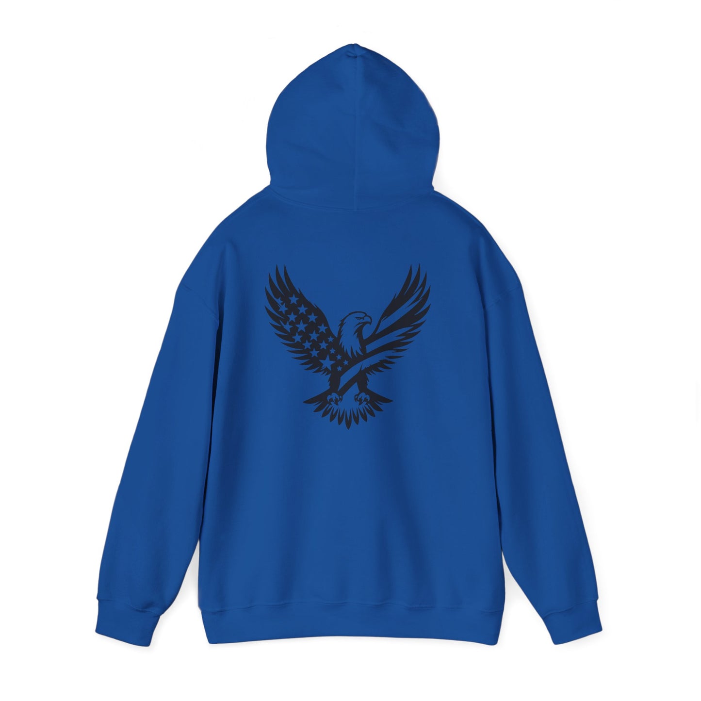 Patriotic Eagle Hoodie – American Flag Bald Eagle Back Print