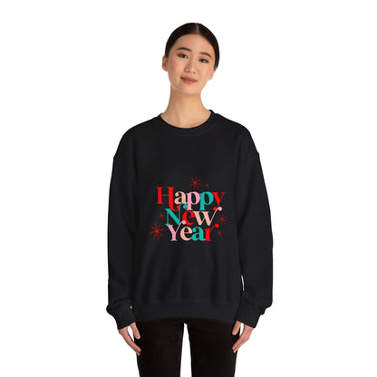 New Year Crewneck Sweatshirt — "Happy New Year" Festive Holiday Sweatshirt