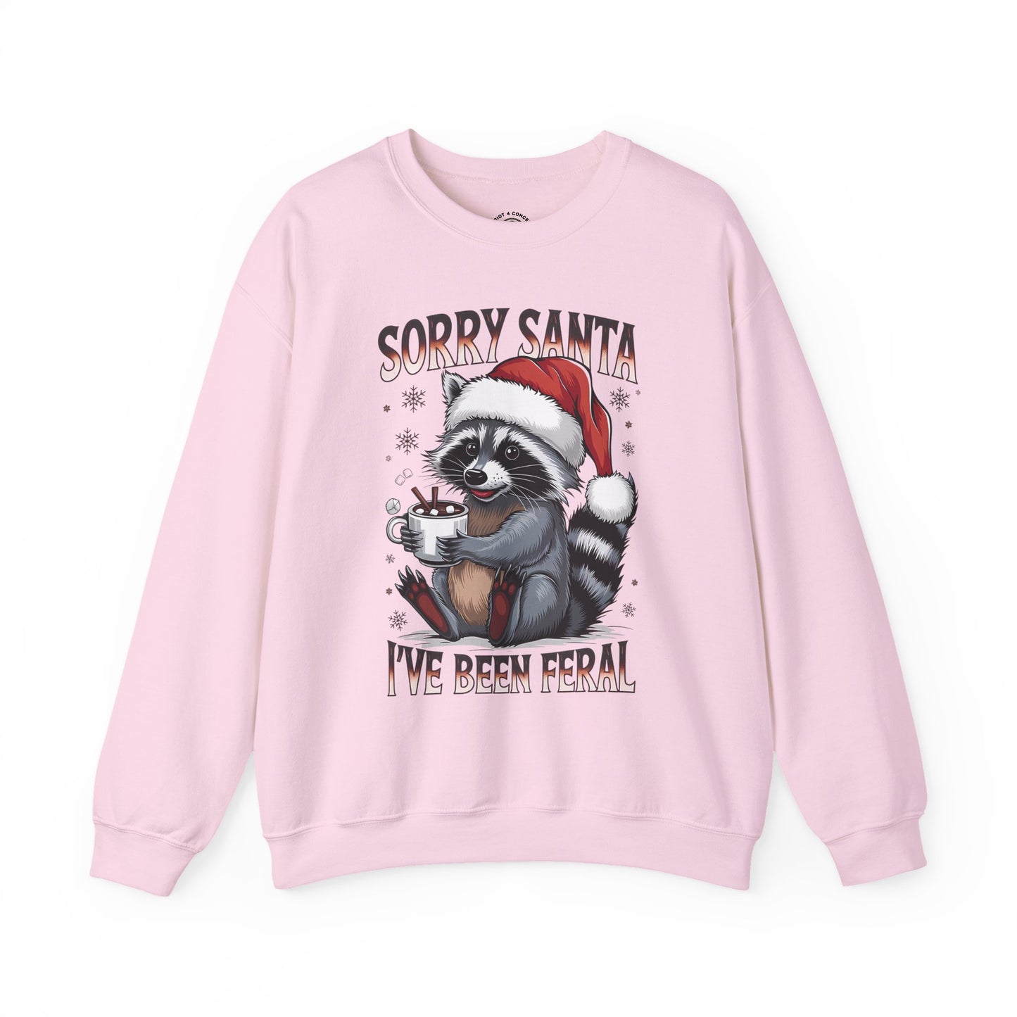 Raccoon Christmas Sweatshirt - "Sorry Santa I've Been Feral" Holiday Crewneck