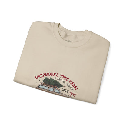 Family Christmas Sweatshirt — Croswold’s Tree Farm Vintage Station Wagon Design