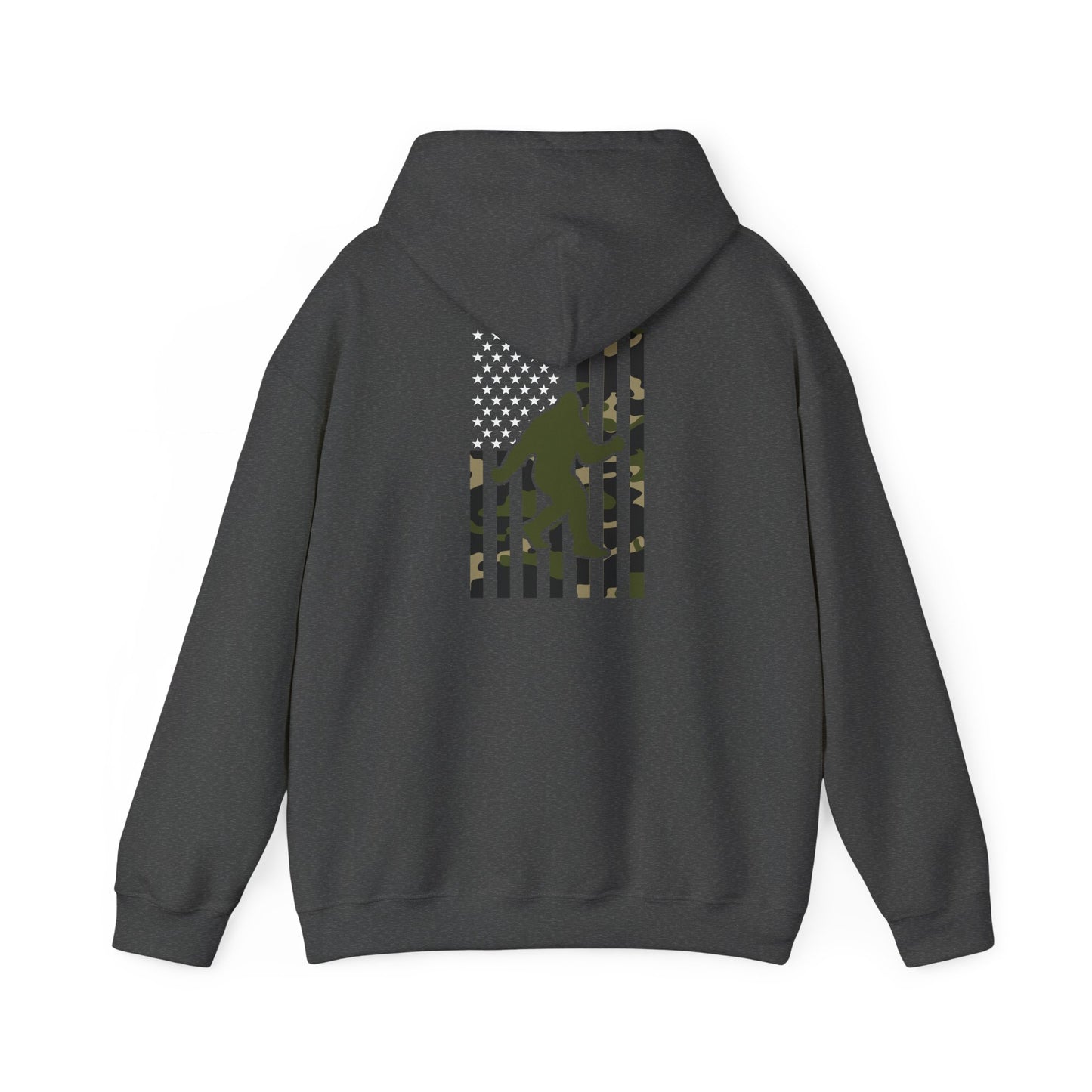 Bigfoot Camo Flag Hoodie – Sasquatch Hunting Outdoor Pullover