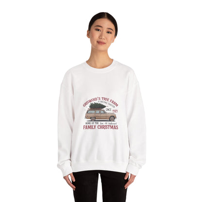 Family Christmas Sweatshirt — Croswold’s Tree Farm Vintage Station Wagon Design