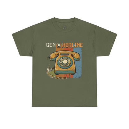 Vintage Rotary Phone T‑Shirt - "Gen X Hotline" Retro Graphic Tee