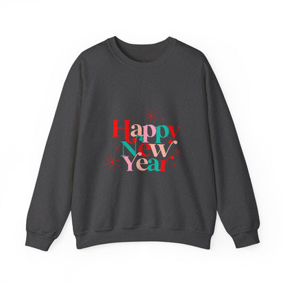 New Year Crewneck Sweatshirt — "Happy New Year" Festive Holiday Sweatshirt