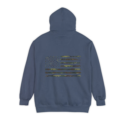 Flag Graphic Hoodie — Distressed American Flag Design