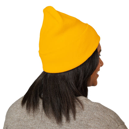Embroidered Cross Cuffed Beanie — Minimal Faith Knit Hat