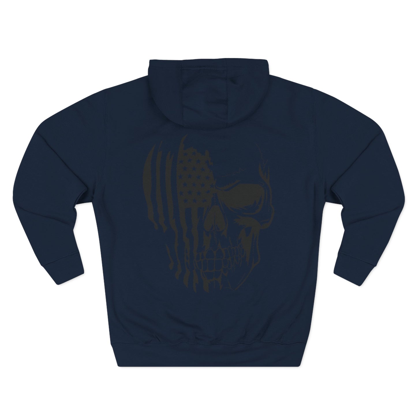 American Flag Skull Hoodie – Patriotic Grunge Fleece Pullover