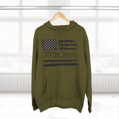 Patriotic "We the People" Hoodie - Distressed American Flag Pullover