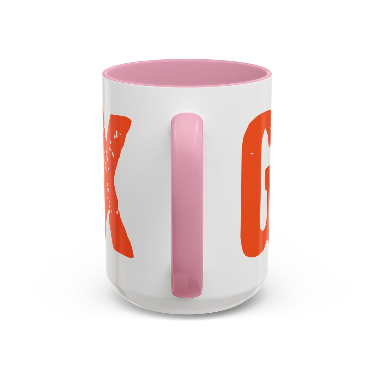 Mug — Bold Distressed Orange Text Coffee Cup (11oz/15oz)