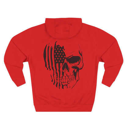 American Flag Skull Hoodie – Patriotic Grunge Fleece Pullover