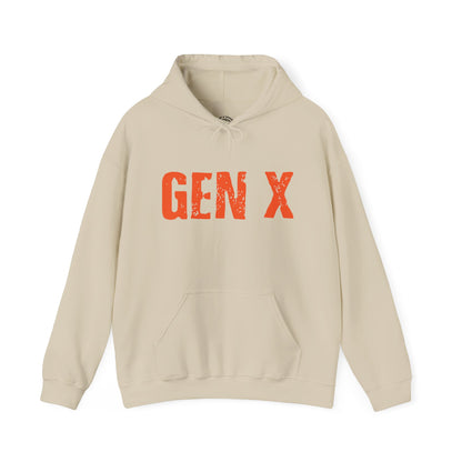 Gen X Hoodie - Retro Distressed Graphic Sweatshirt for Generation X