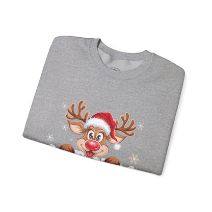 Christmas Reindeer Crewneck Sweatshirt — 'Merry Christmas' Holiday Pullover