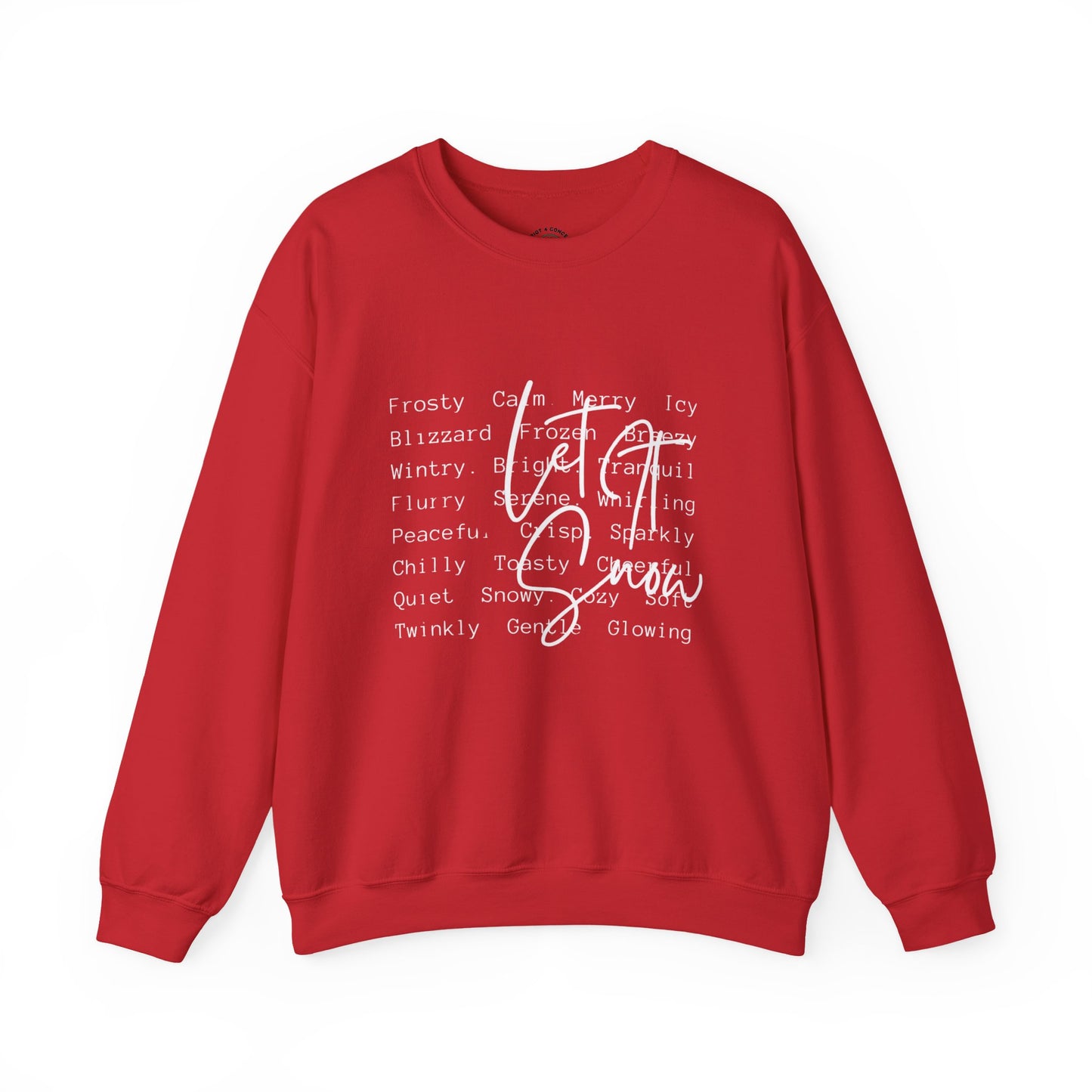 Crewneck Sweatshirt — Cozy Holiday Words “Oh Joy” Typography Design