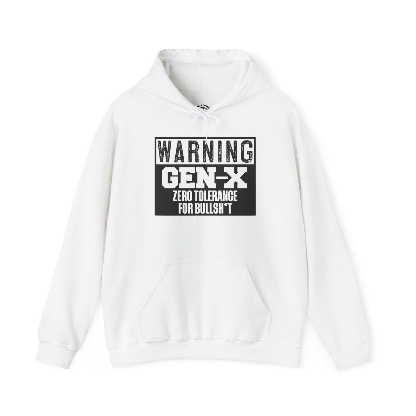 Gen-X Warning Hoodie — "Zero Tolerance for Bullsh*t" Vintage Style Sweatshirt