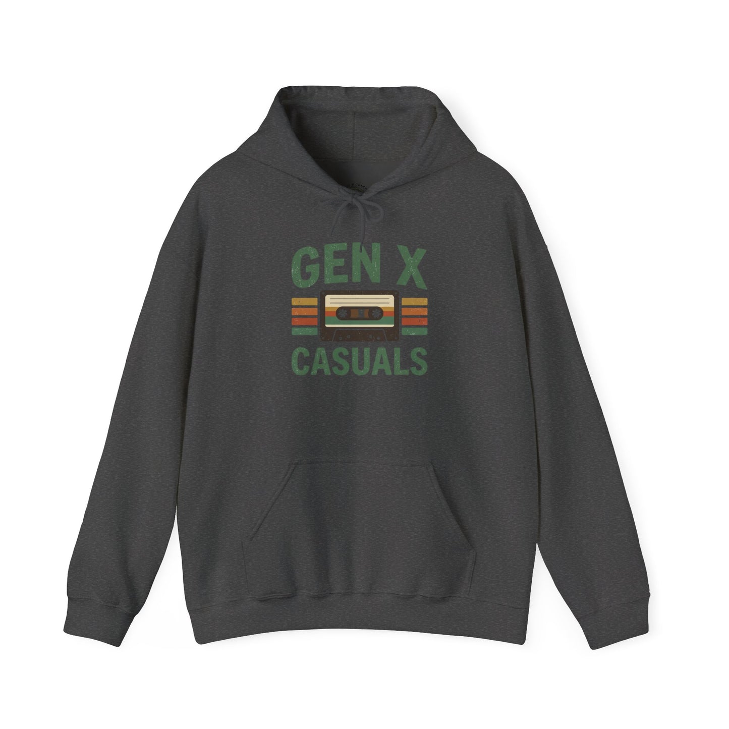 Gen X Casuals Hoodie — Retro Cassette Vintage Sweatshirt for '90s Nostalgia