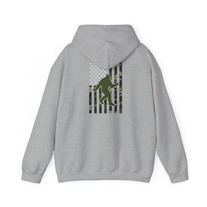 Bigfoot Camo Flag Hoodie – Sasquatch Hunting Outdoor Pullover