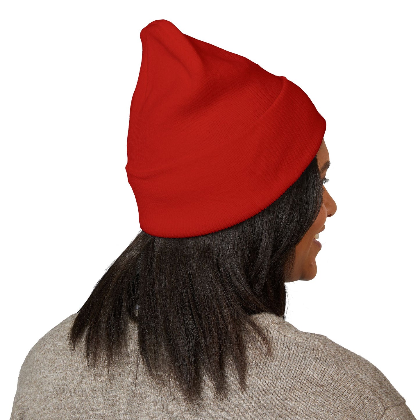 Embroidered Cross Cuffed Beanie — Minimal Faith Knit Hat