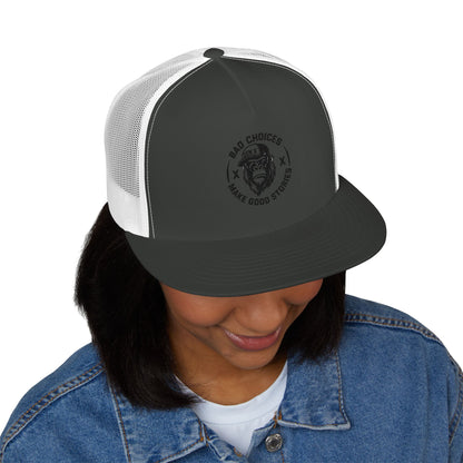 Embroidered 5 Panel Trucker Cap - Stylish Casual Hat for Outdoor Adventures, Perfect Gift for Dad, Summer Vibes, Fashionable Headwear