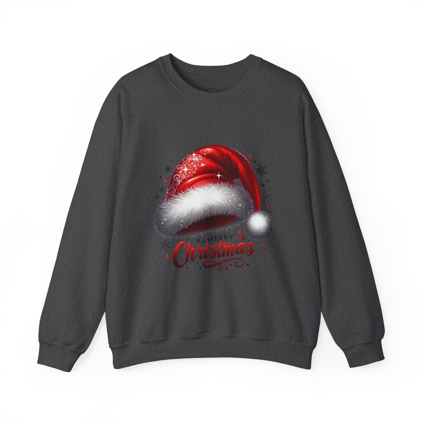 Christmas Sweatshirt - Red Santa Hat "Merry Christmas" Holiday Crewneck