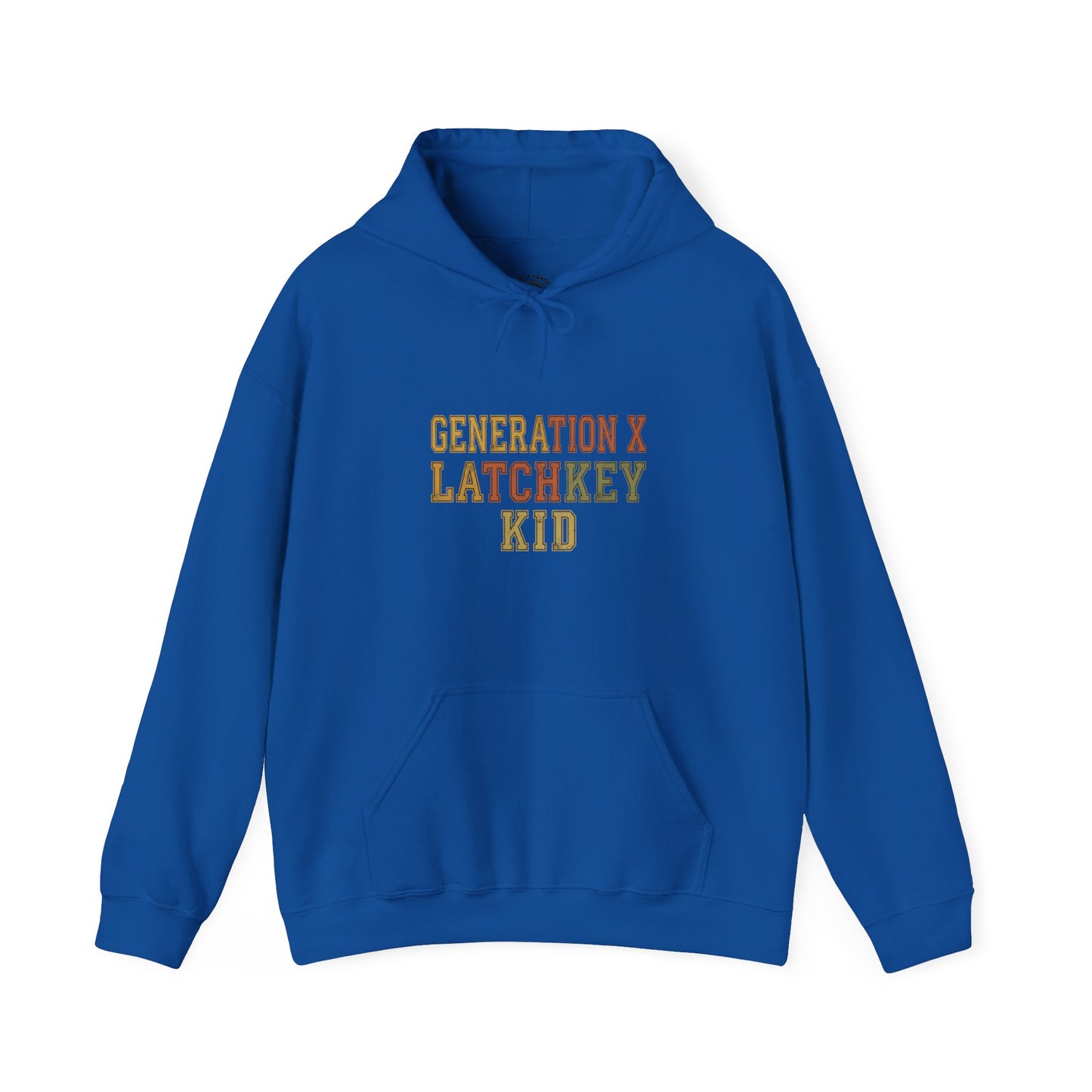 Gen X Latchkey Kid Hoodie — Retro Stencil Graphic Sweatshirt