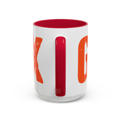 Mug — Bold Distressed Orange Text Coffee Cup (11oz/15oz)