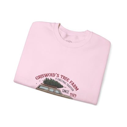 Family Christmas Sweatshirt — Croswold’s Tree Farm Vintage Station Wagon Design